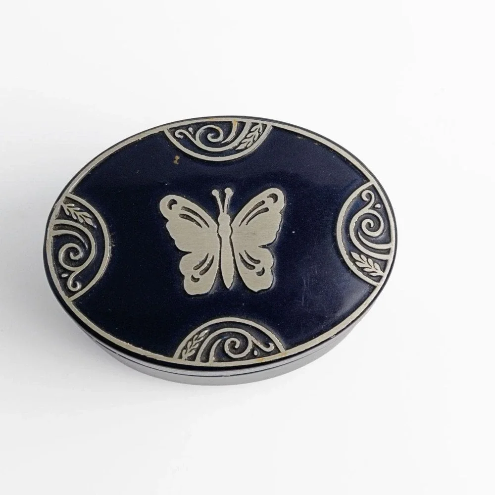 Vintage Lucretia Vanderbilt Metal Powder Box Art Deco 1920s-1930s